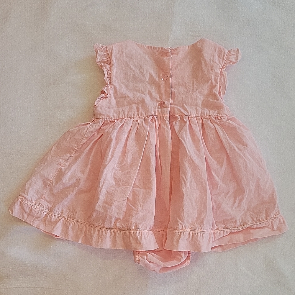 Catherine Malandruno 6-9M Pink Baby Dress with Embroidered Details - Picture 3 of 7
